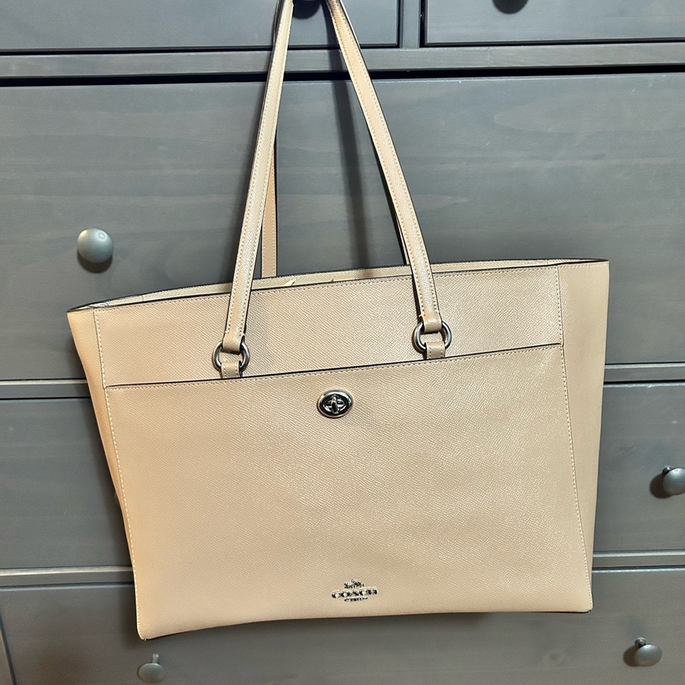 Coach Tan Leather Tote Bag